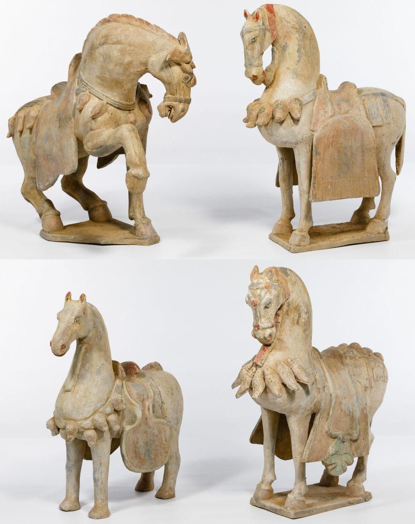 Lot 243: Asian Tang Style Terracotta Horse Figurine Assortment