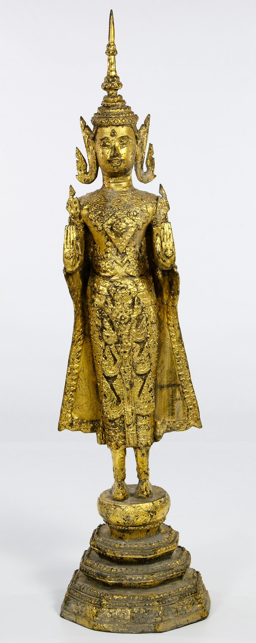 Lot 261: Thai Gilt Bronze Standing Buddha