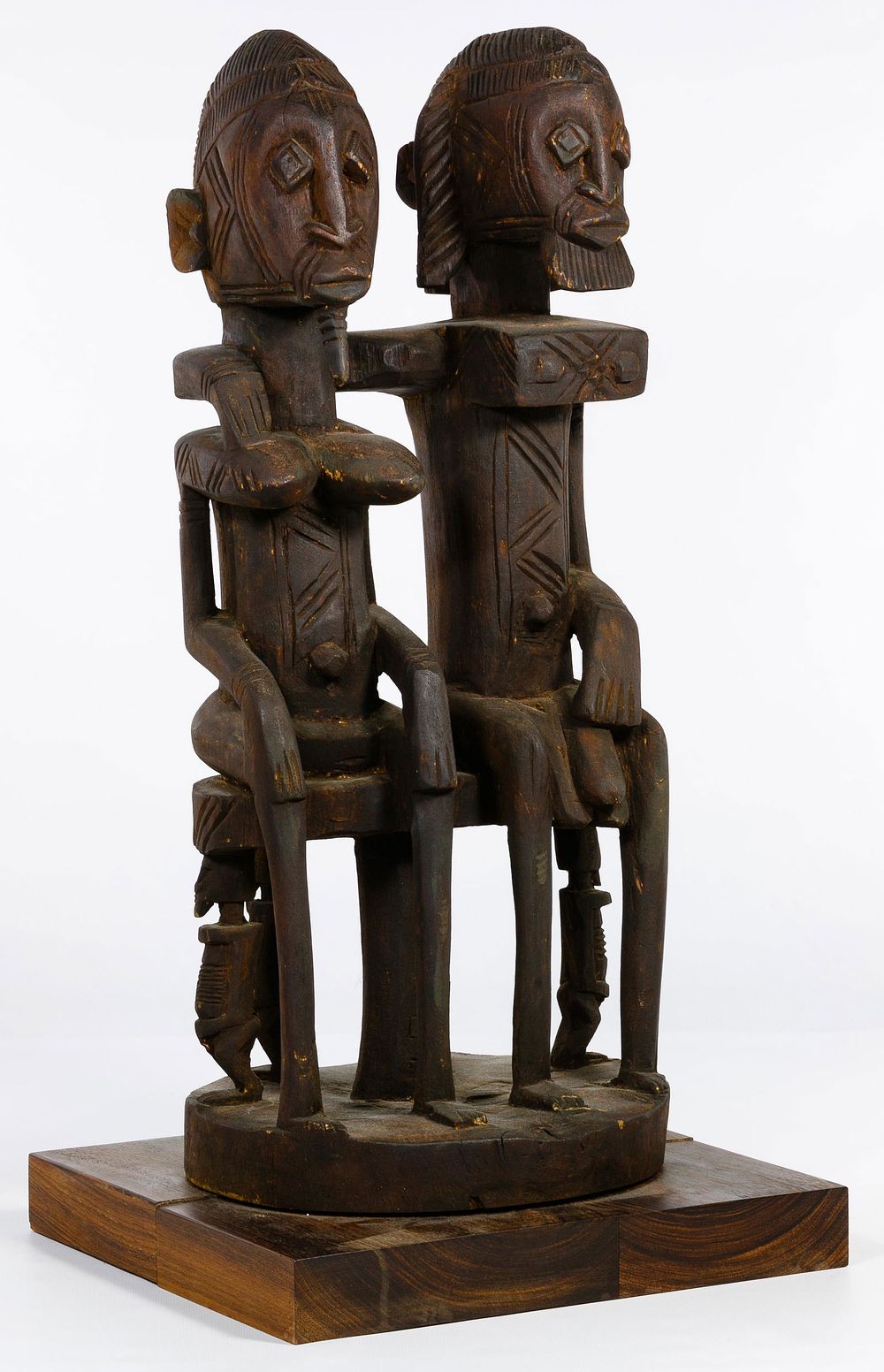 Lot 275: African Dogon Carved Wood Couple Sculpture