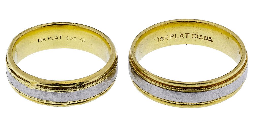 Lot 295: Platinum and 18k Gold Rings