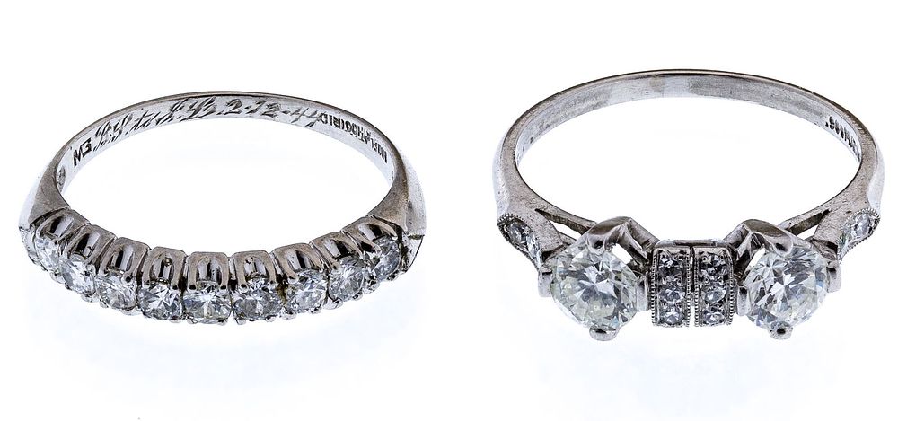 Lot 296: Platinum and Diamond Rings