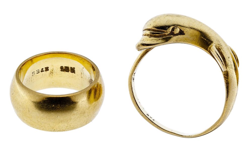 Lot 302: 18k Gold Rings