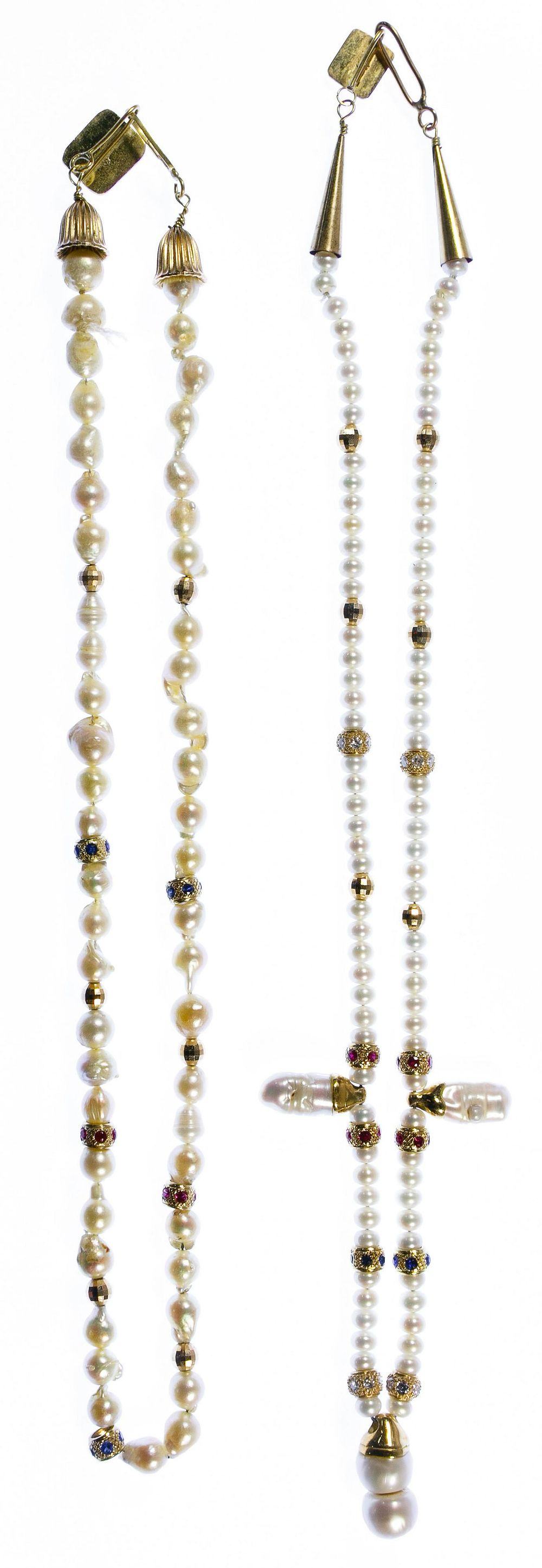 Lot 308: 18k Gold Clasp, Semi-Precious Gemstone and Necklace