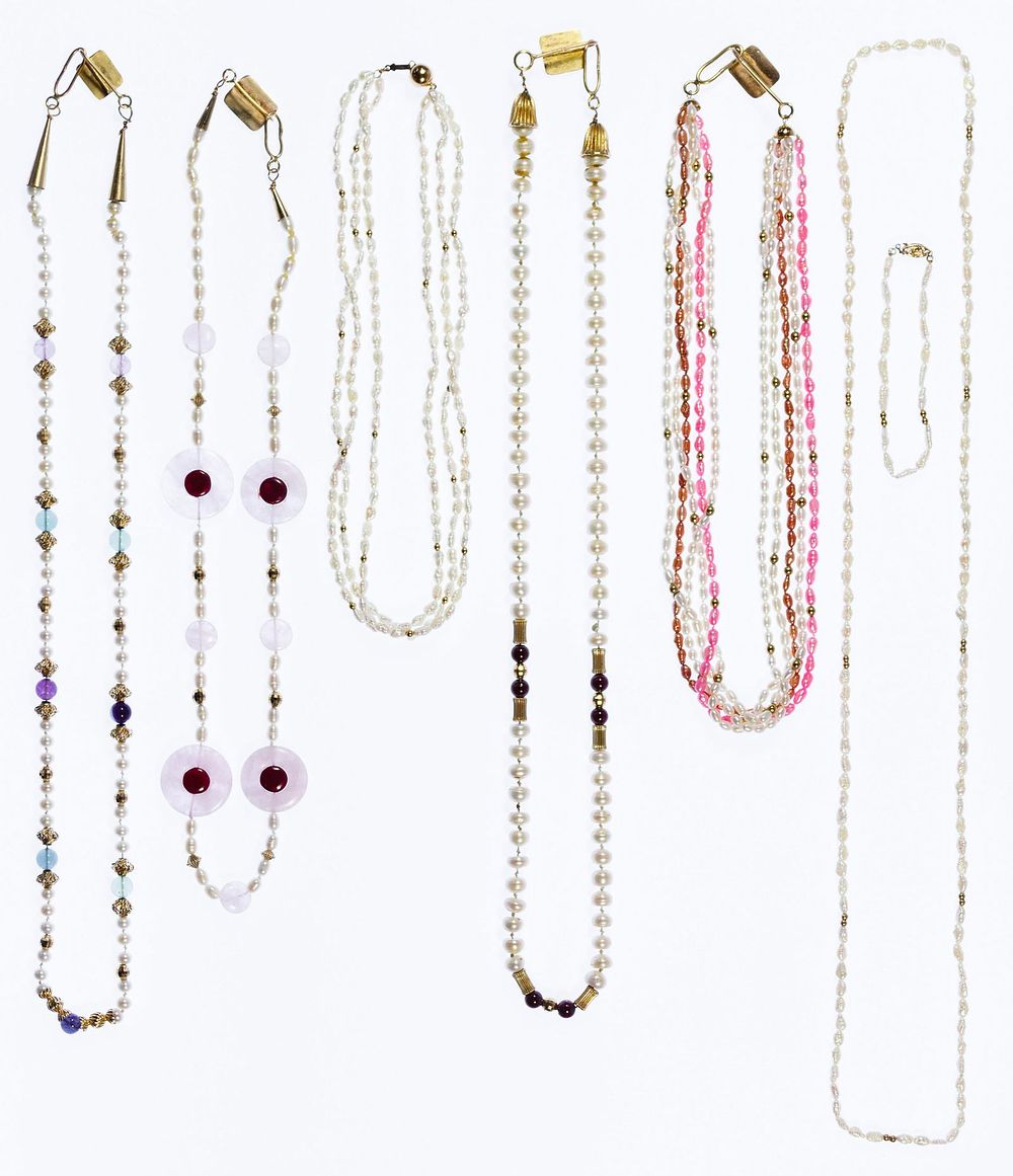 Lot 318: 14k Gold, Semi-Precious Gemstone and Pearl Necklace and