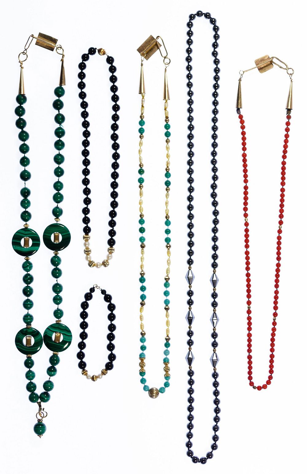 Lot 319: 14k Gold and Semi-Precious Gemstone Necklace and