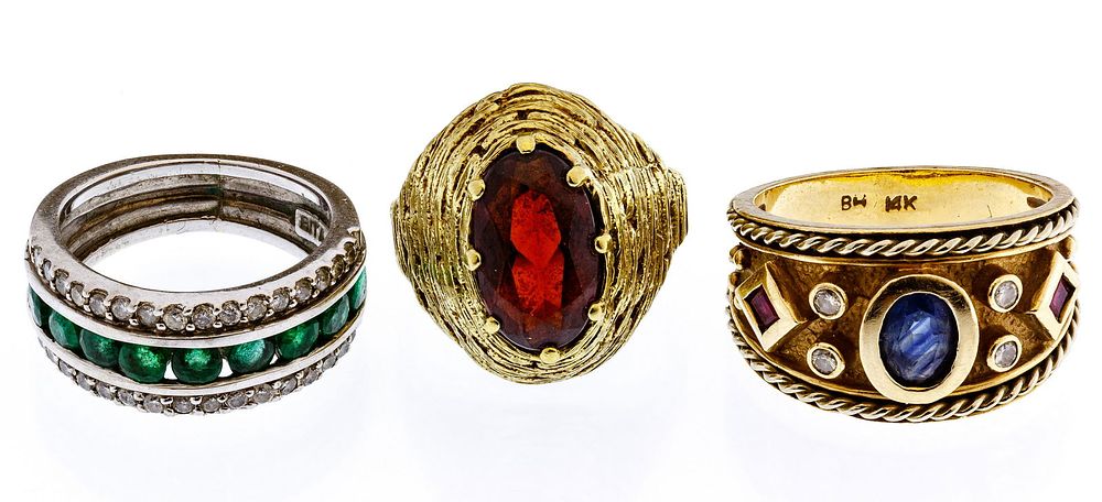 Lot 330: 14k Gold Ring Assortment