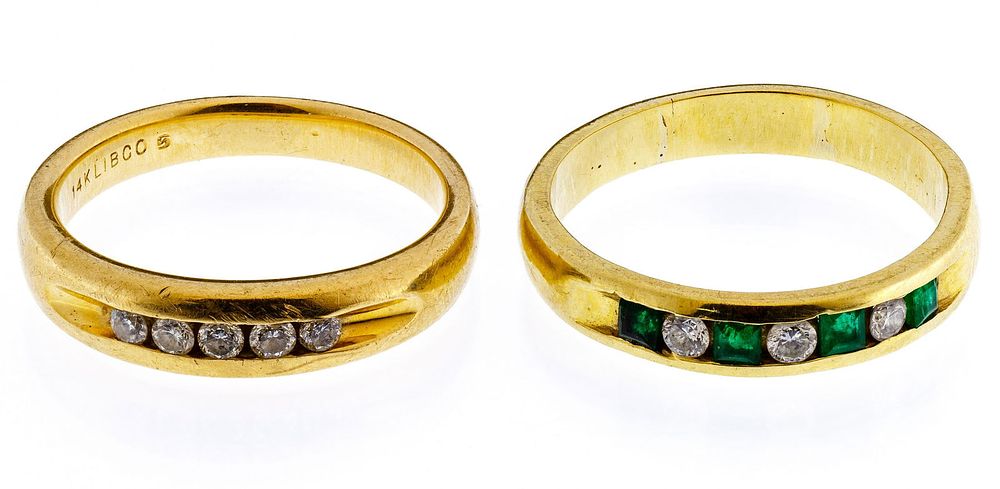 Lot 339: 14k Gold and Gemstone Rings