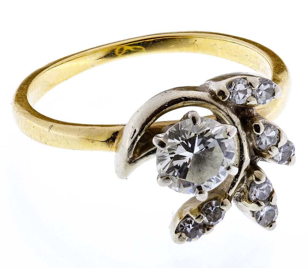 Lot 342: 14k Gold and Diamond Ring