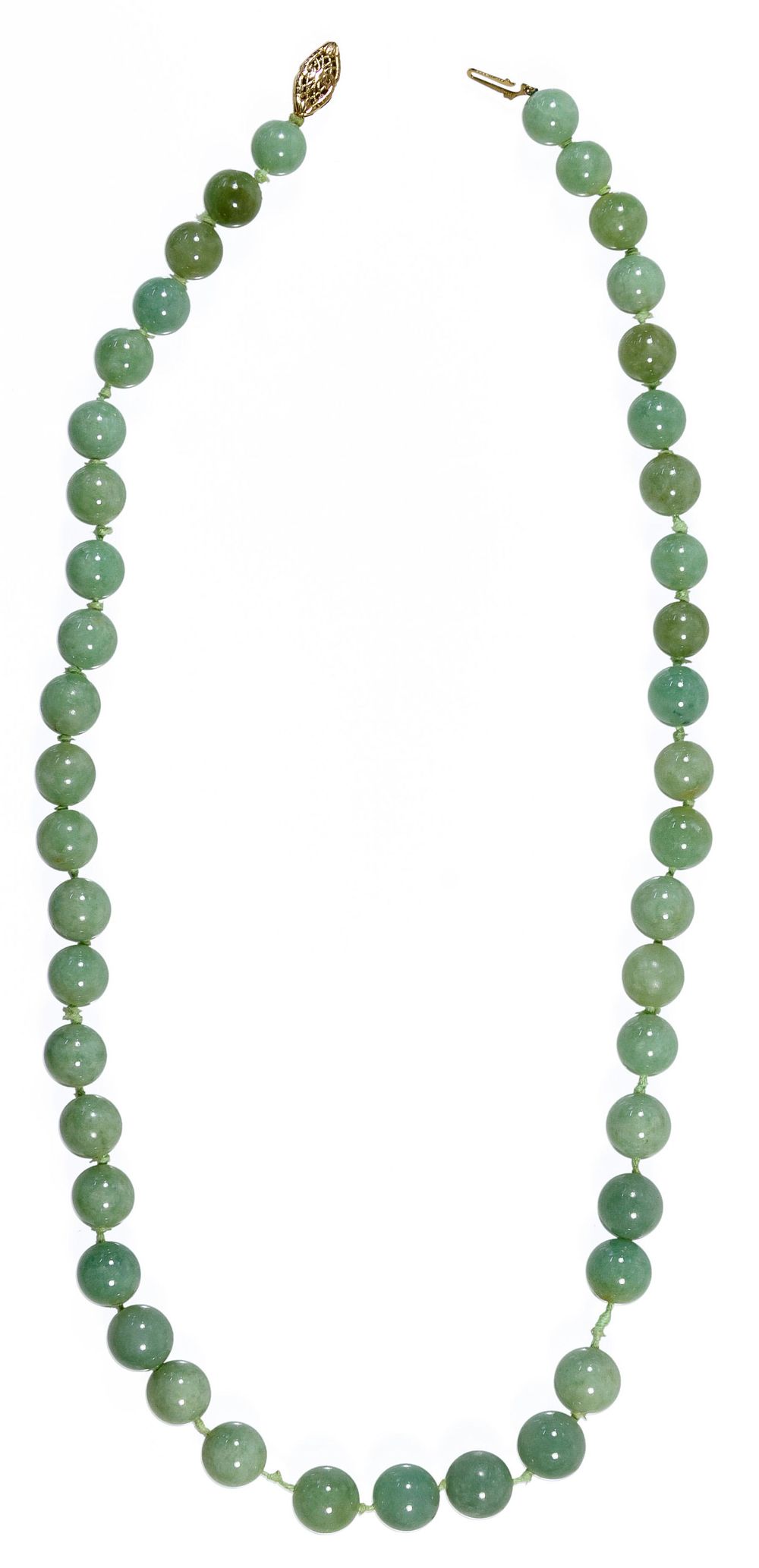 Lot 362: 14k Gold and Jadeite Jade Necklace