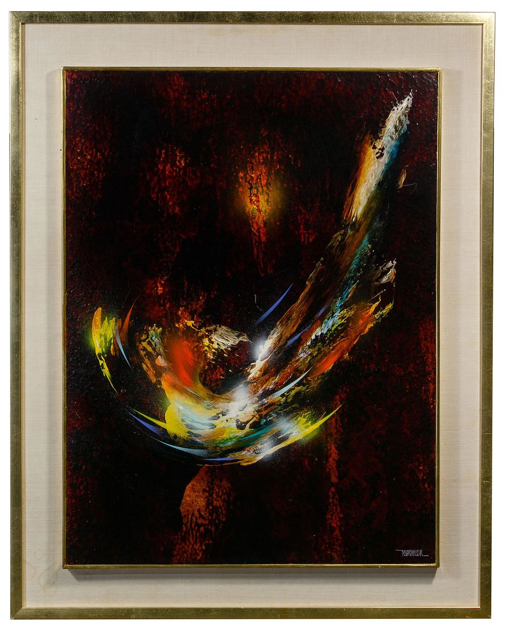 Lot 412: Leonardo Nierman (Mexican, b.1932) 'Witchery' Oil on
