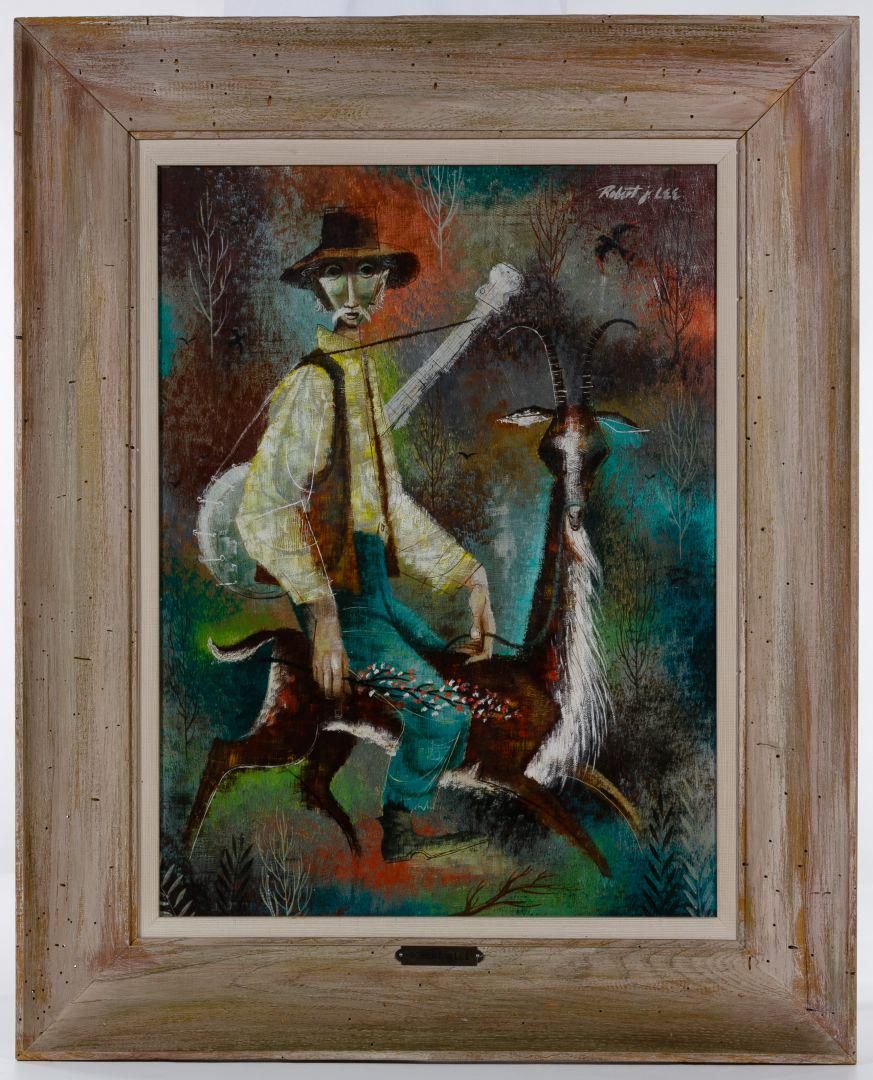 Lot 416: Robert J Lee (American, 1921-1994) Oil on Masonite