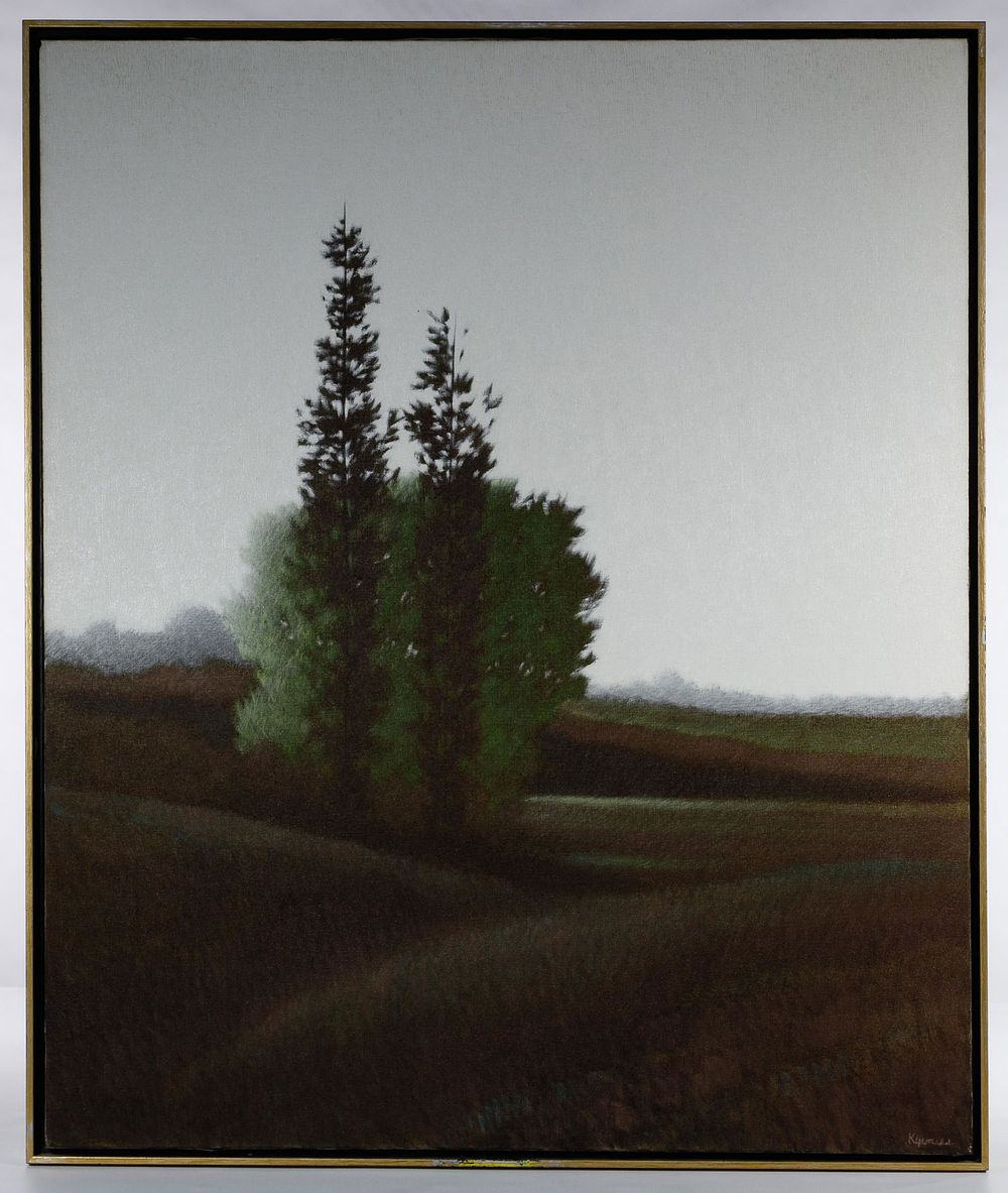 Lot 417: Robert Kipniss (American, b.1931) 'Three Trees' Oil on