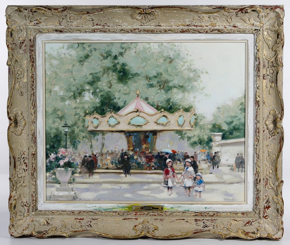 Lot 423: Andre Gisson (French, 1921-2003) Oil on Canvas