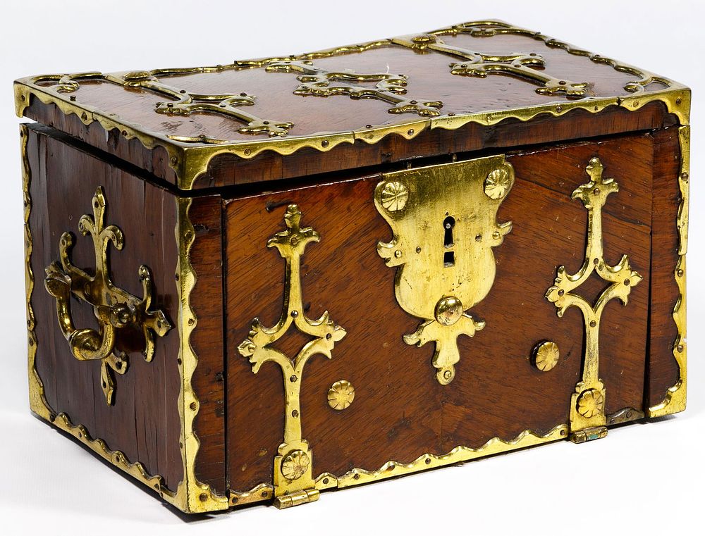 Lot 150: French Kingwood and Brass Bound Strongbox