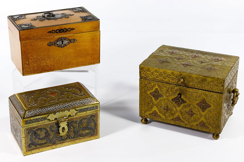Lot 160: Brass and Metal Box Assortment