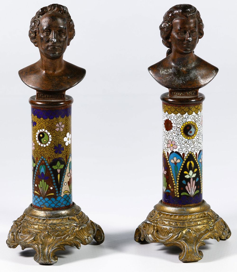 Lot 169: Spelter and Cloisonne Statuettes