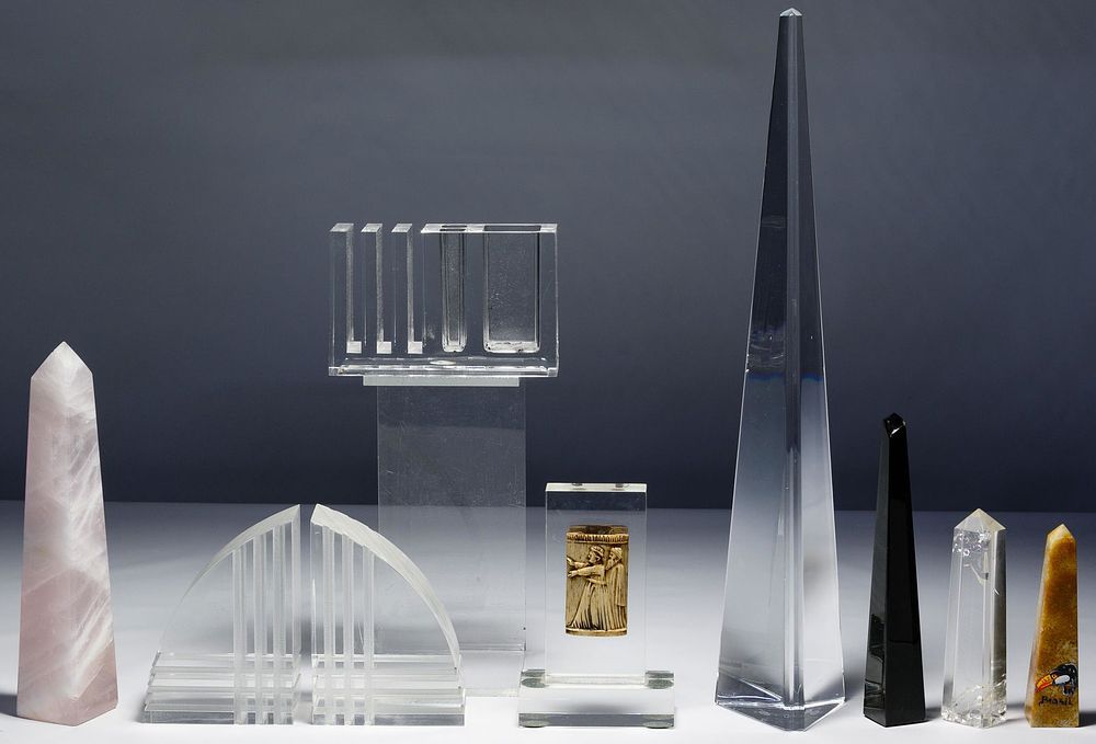 Lot 175: Obelisk and Lucite Desk Assortment