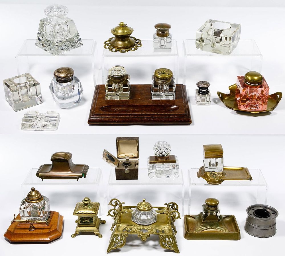 Lot 178: Glass Inkwell Assortment