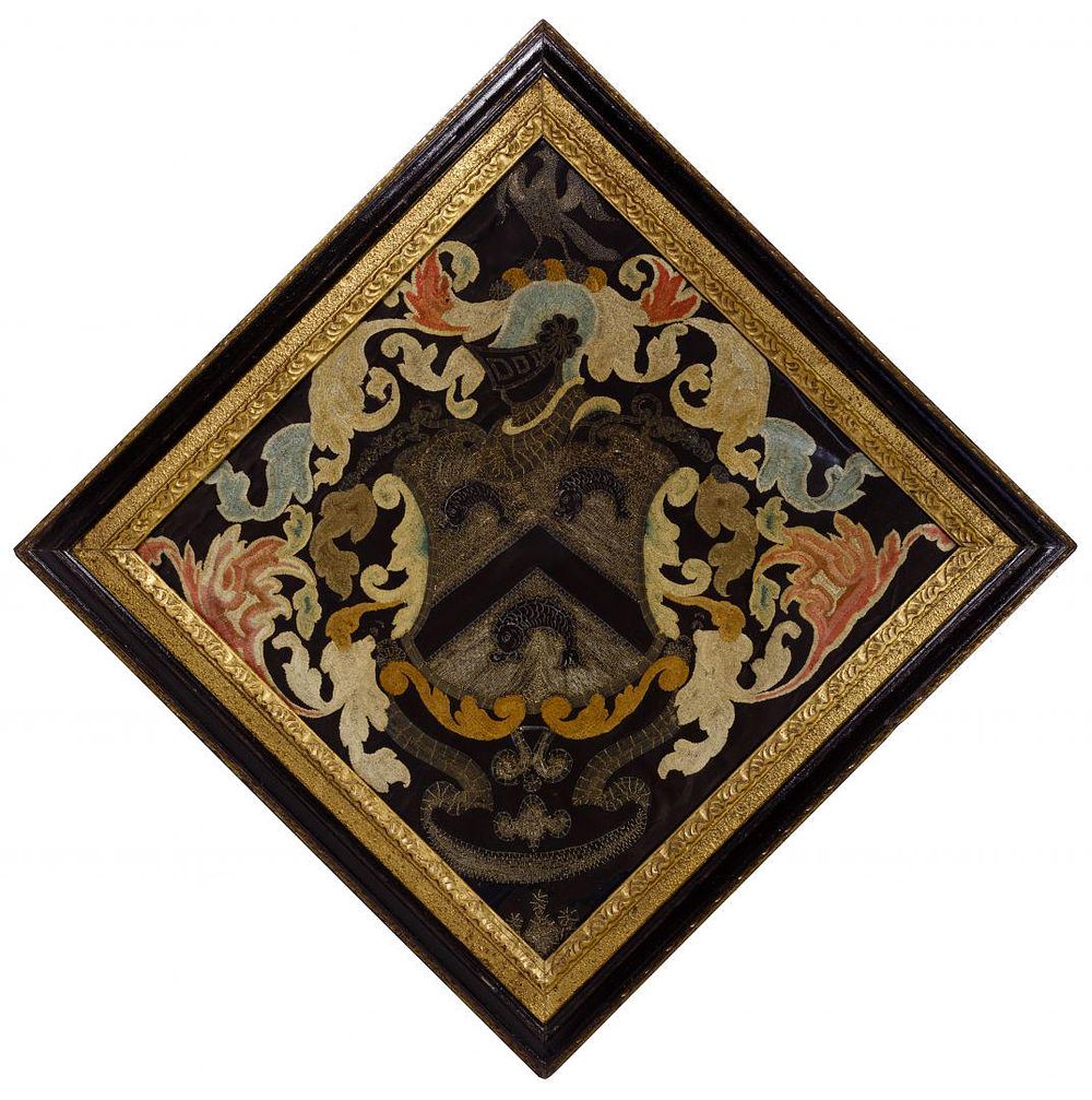 Lot 198: Embroidered Funerary Hatchment