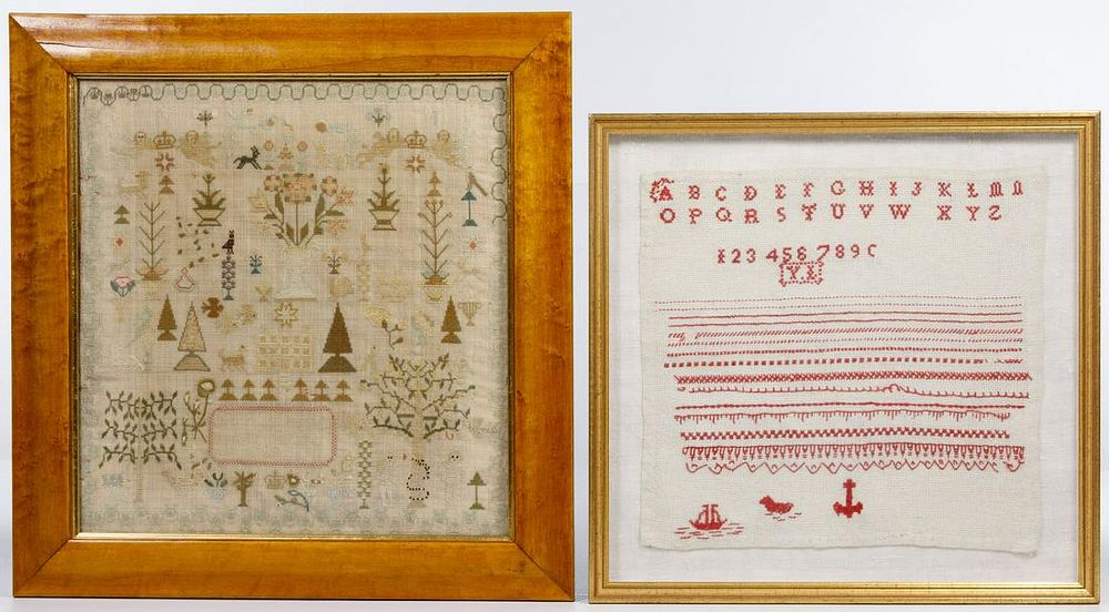Lot 206: European Framed Samplers