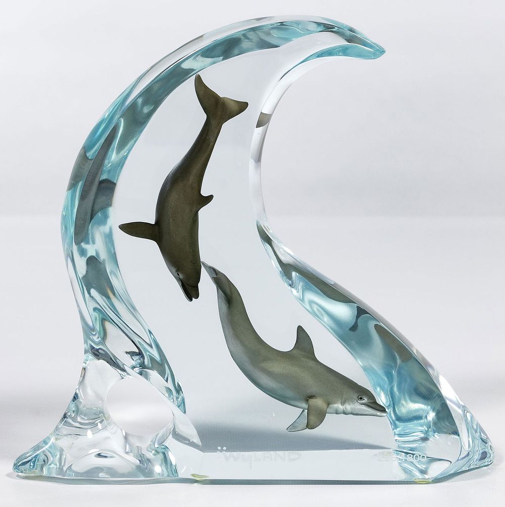 Lot 238: Robert Wyland (American, b.1956) 'Dolphin Light' Lucite