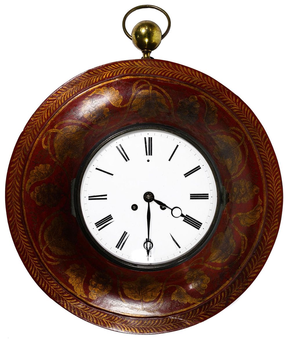 Lot 248: Painted Tin Hanging Wall Clock