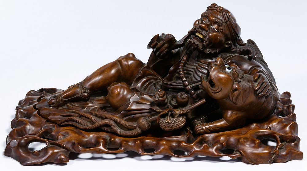 Lot 253: Asian Hand Carved Wood Figure