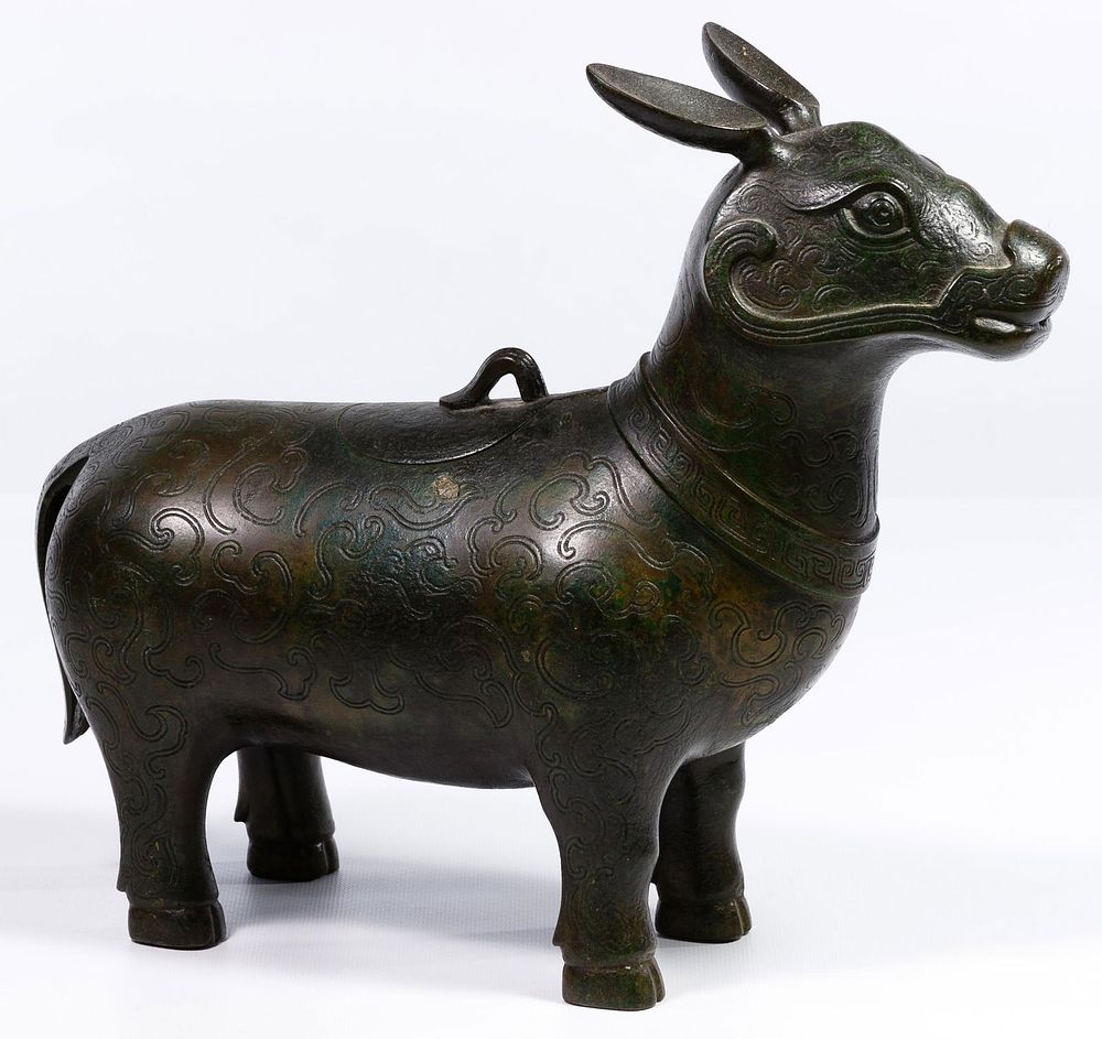 Lot 255: Asian Painted Cast Metal Donkey