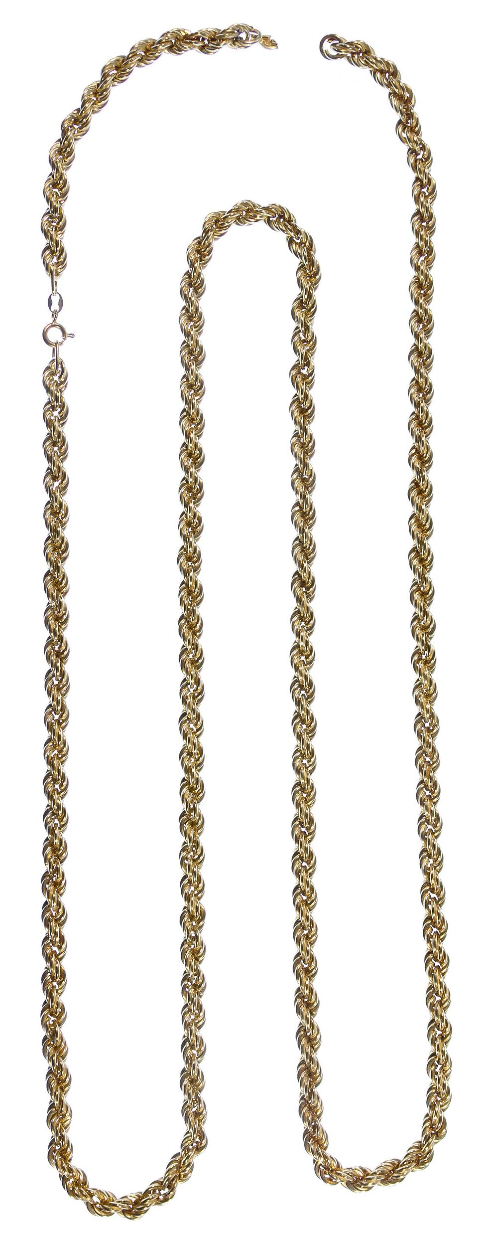 Lot 305: 18k Gold Twisted Rope Necklace