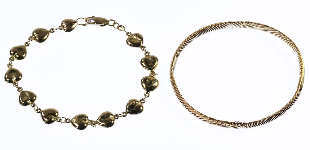 Lot 314: 14k Gold Bracelets