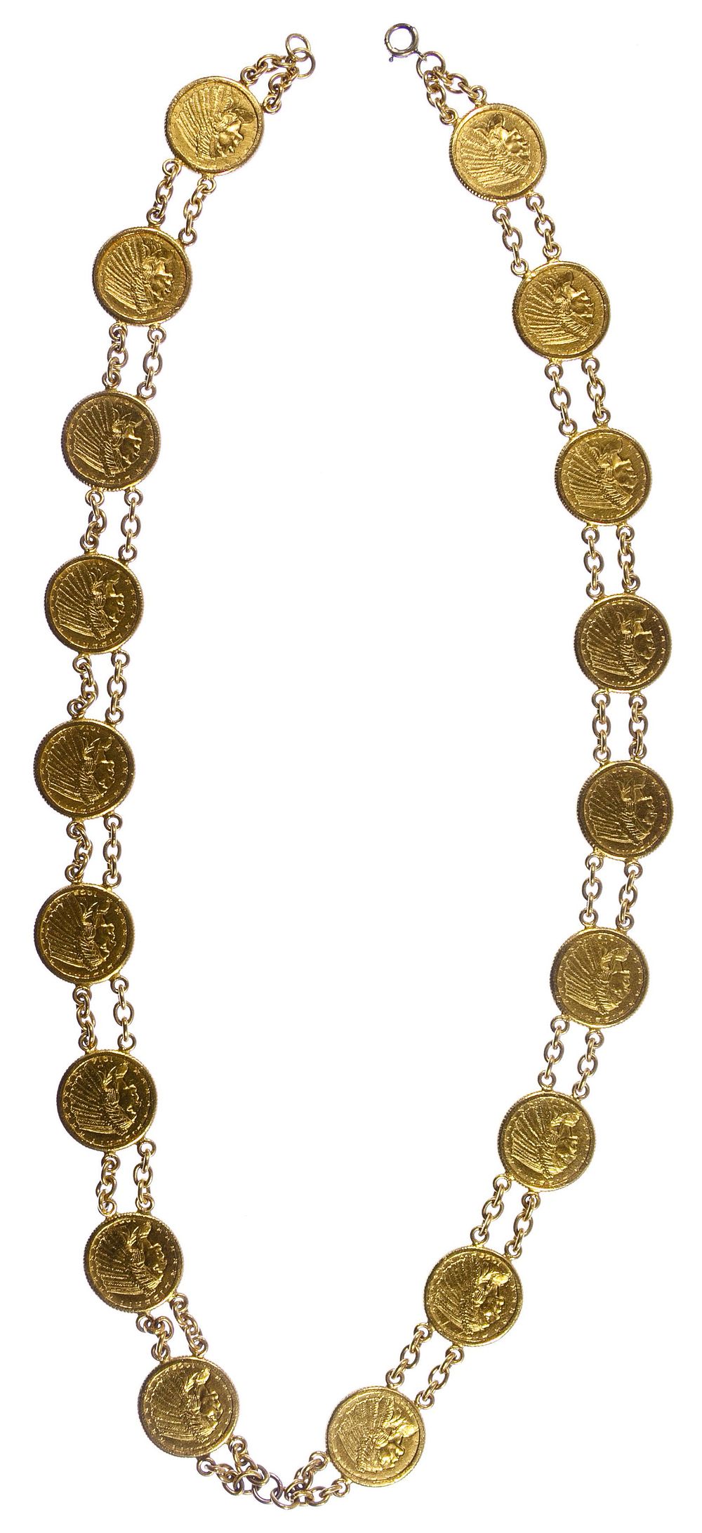 Lot 331: US Indian $2 1/2 Gold Coin Necklace