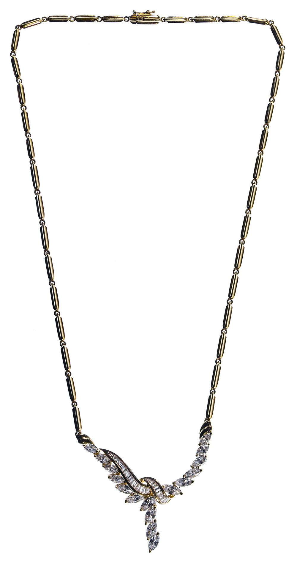 Lot 334: 14k Gold and Diamond Necklace