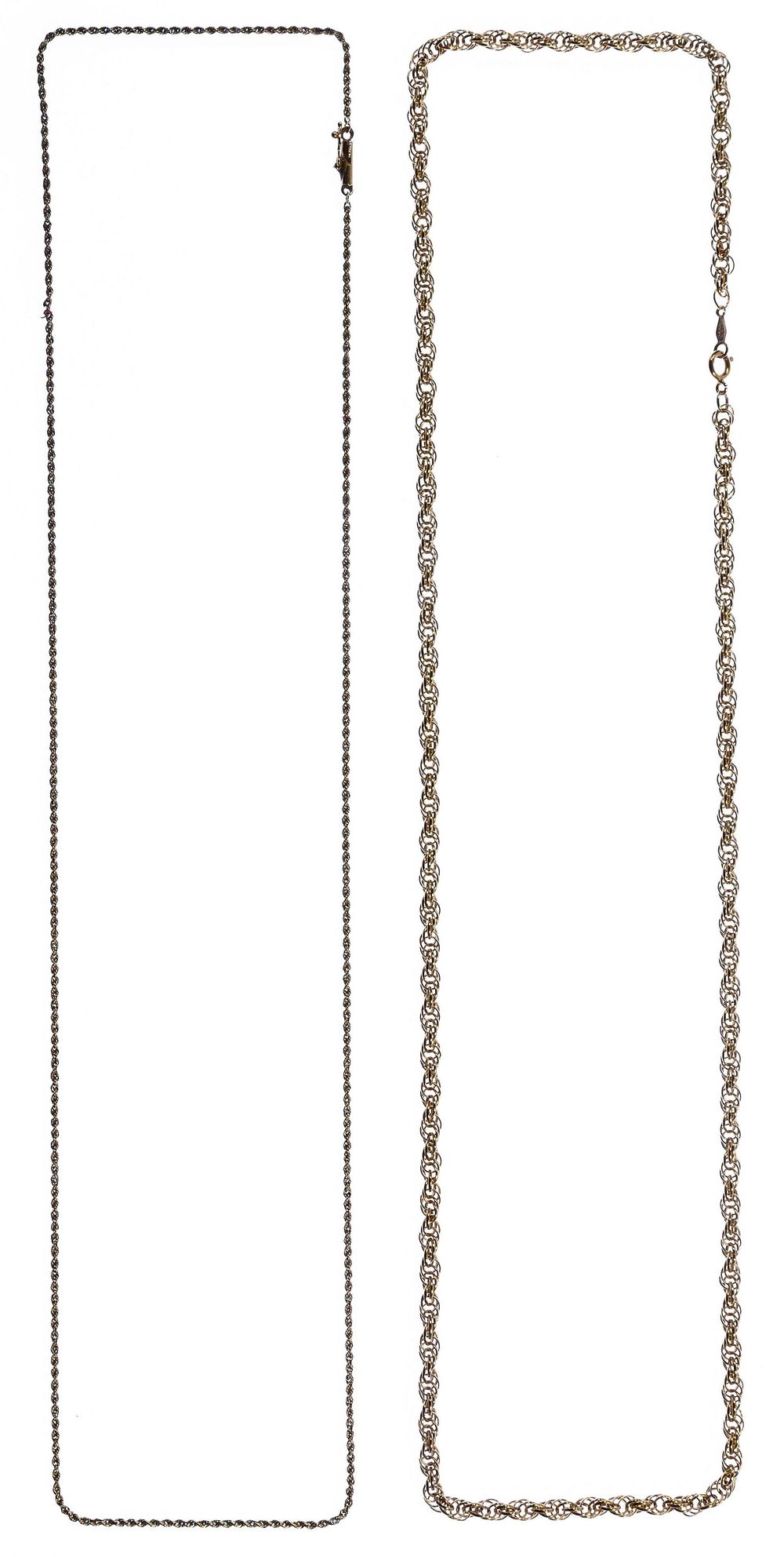 Lot 335: 14k Gold Twisted Rope Necklaces