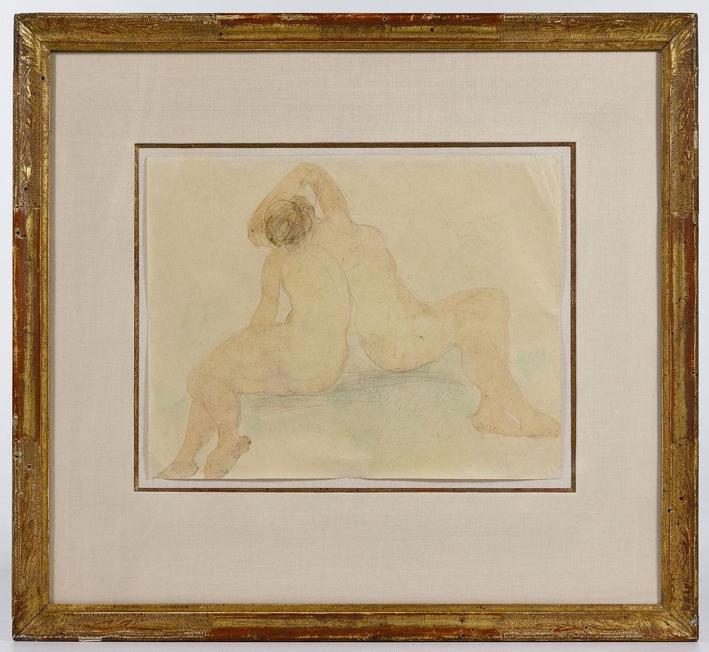 Lot 406: Auguste Rodin (French, 1840-1917) "Design" Watercolor