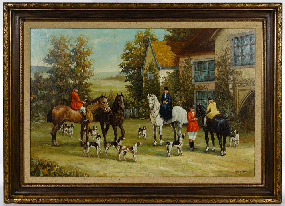 Lot 425: Yeong (Asian, 20th Century) 'Hunt' Oil on Canvas