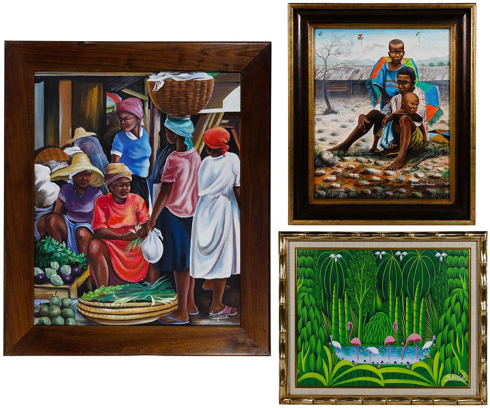 Lot 441: Various Artists (Haitian, 20th Century) Acrylic on