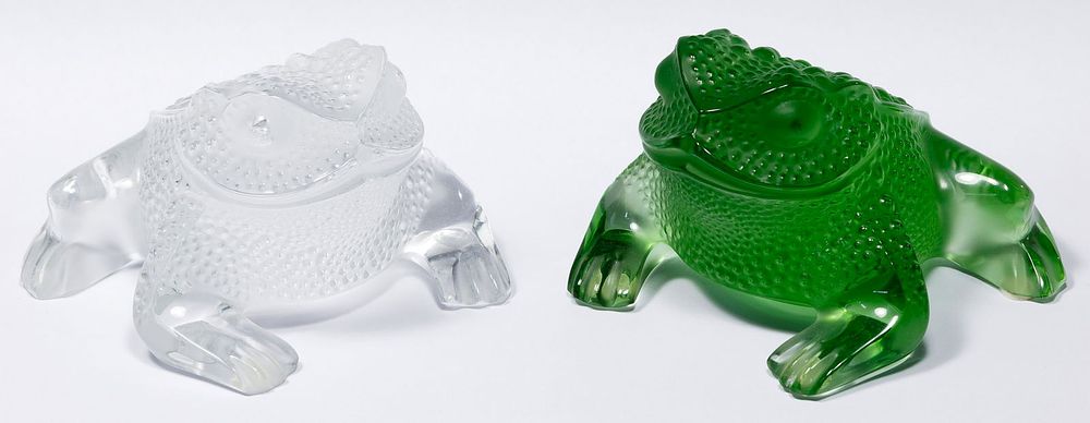 Lot 450: Lalique Crystal Frog Figurines