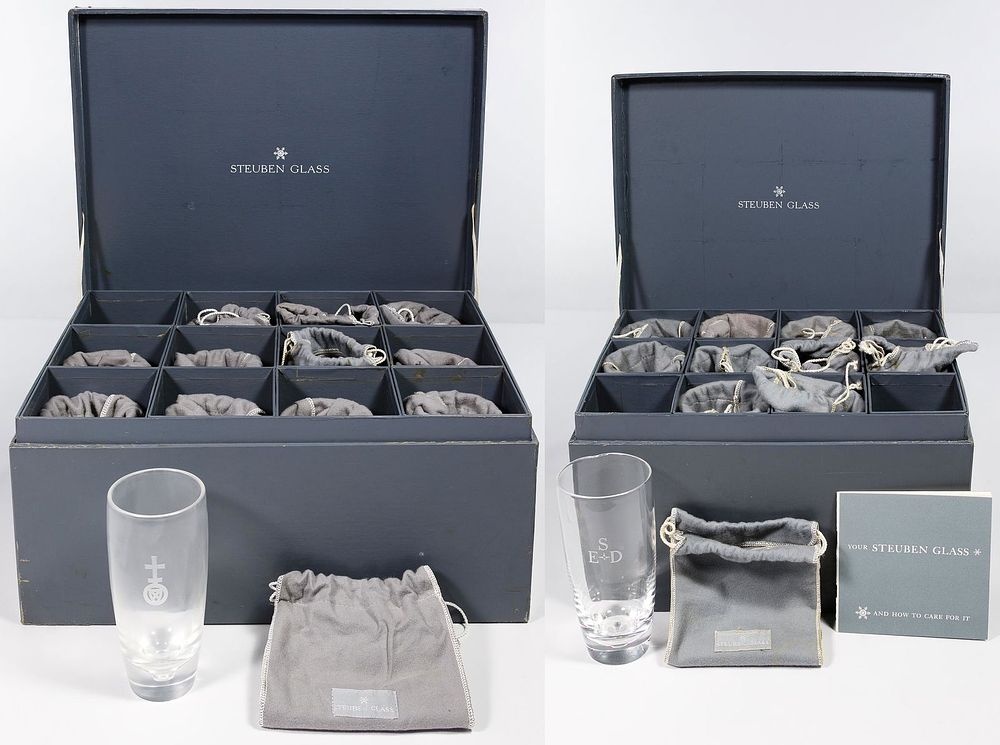 Lot 453: Steuben Crystal Tumbler Collection