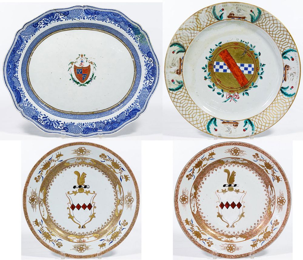 Lot 470: Armorial Plate and Platter Assortment