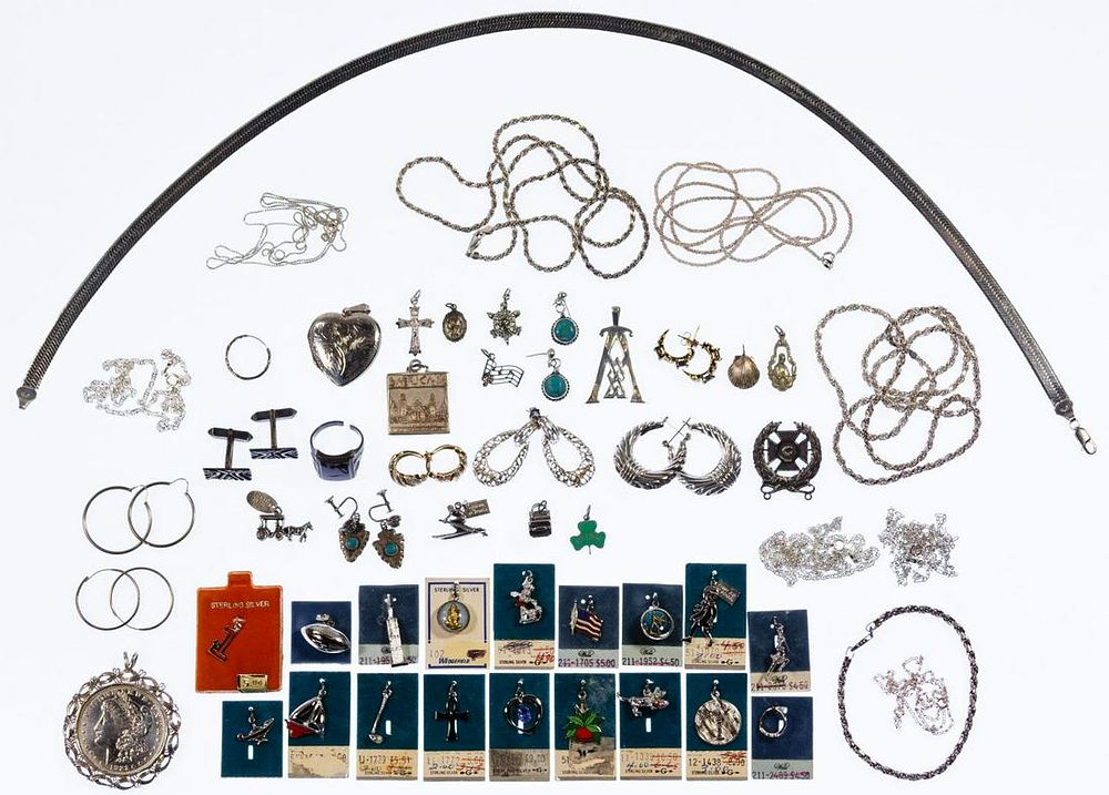 Lot 581: Sterling Silver Jewelry Assortment