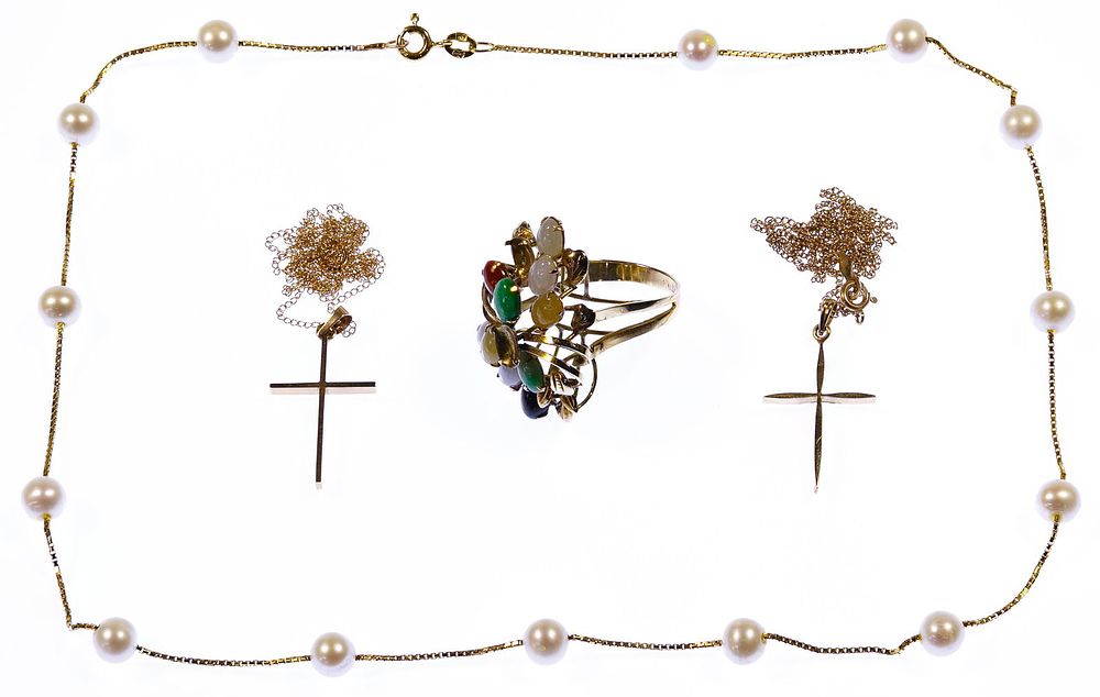 Lot 161: 14k Gold and Gemstone Jewelry Assortment