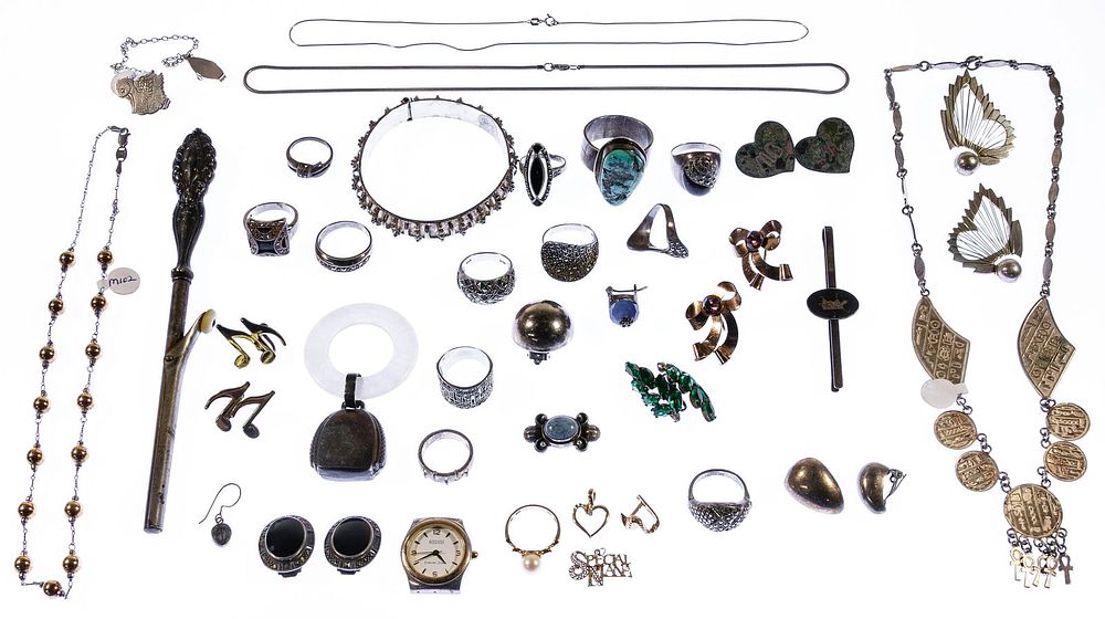 Lot 168: 14k Gold and Sterling Silver Jewelry Assortment
