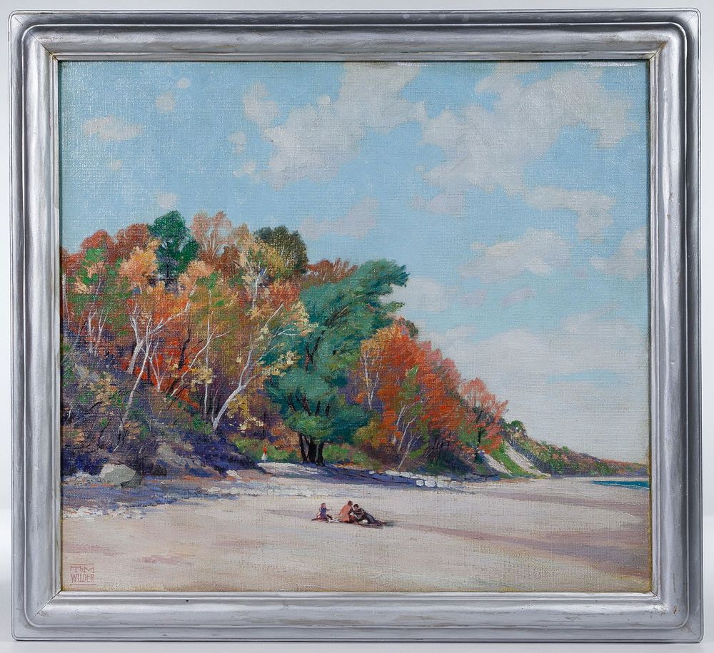 Lot 183: Tom Wilder (American, 1876-1978) 'October Bluff' Oil on