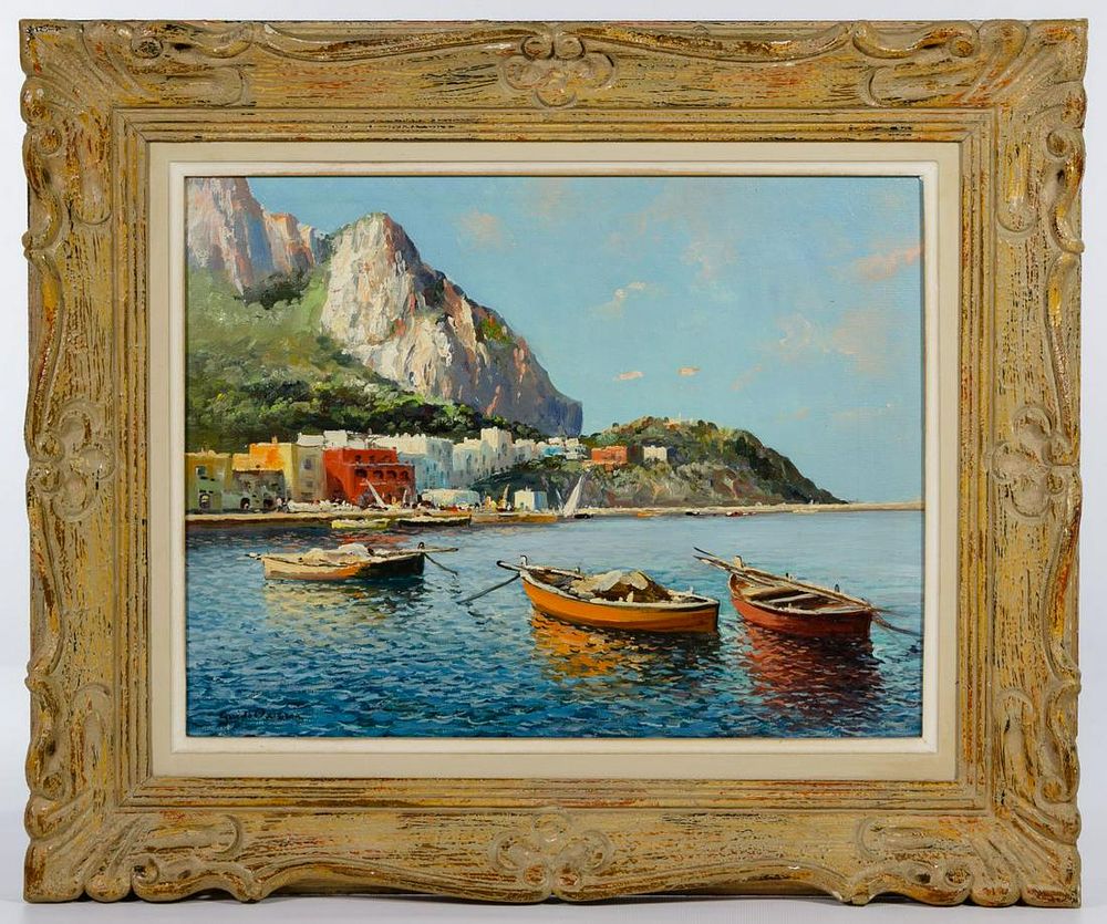 Lot 194: Guido Odierna (Italian, 1913-1991) 'Capri' Oil on