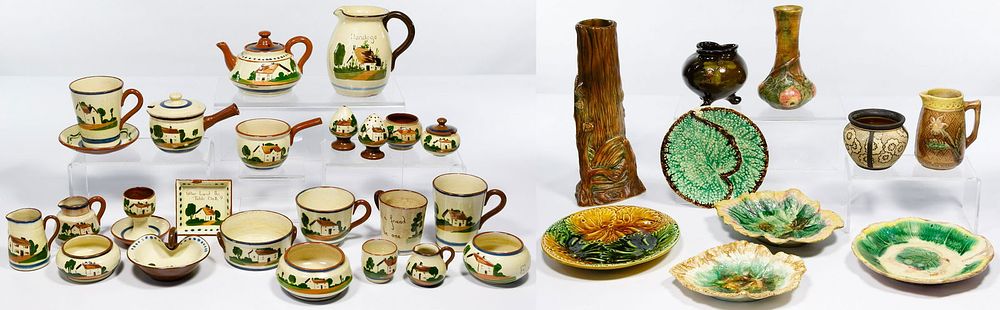 Lot 240: Torquay Motto Ware and Weller Pottery Assortment