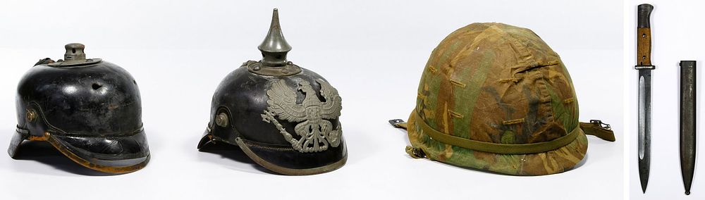 Lot 253: World War I German Prussian Pickelhaube Spiked Helmets