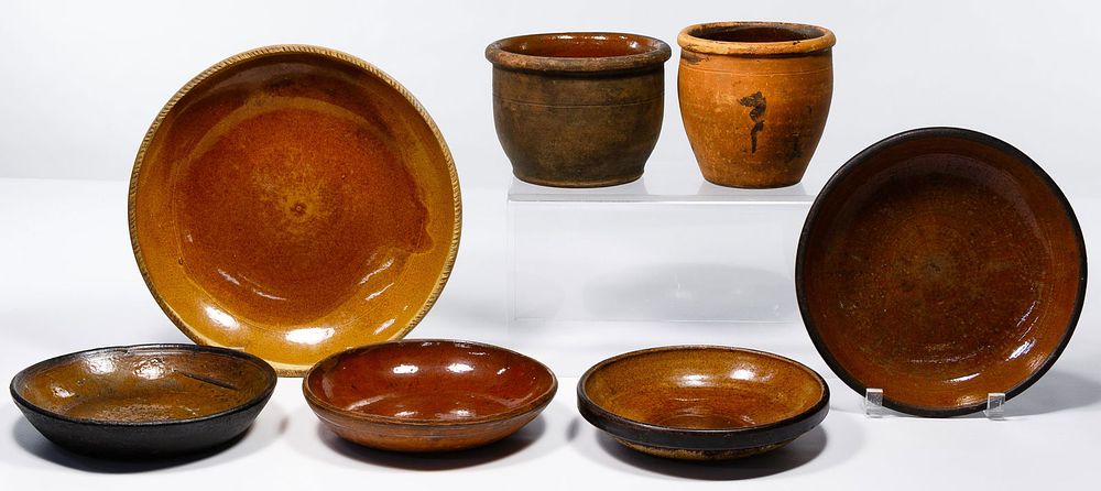 Lot 289: Redware Crock and Bowl Assortment