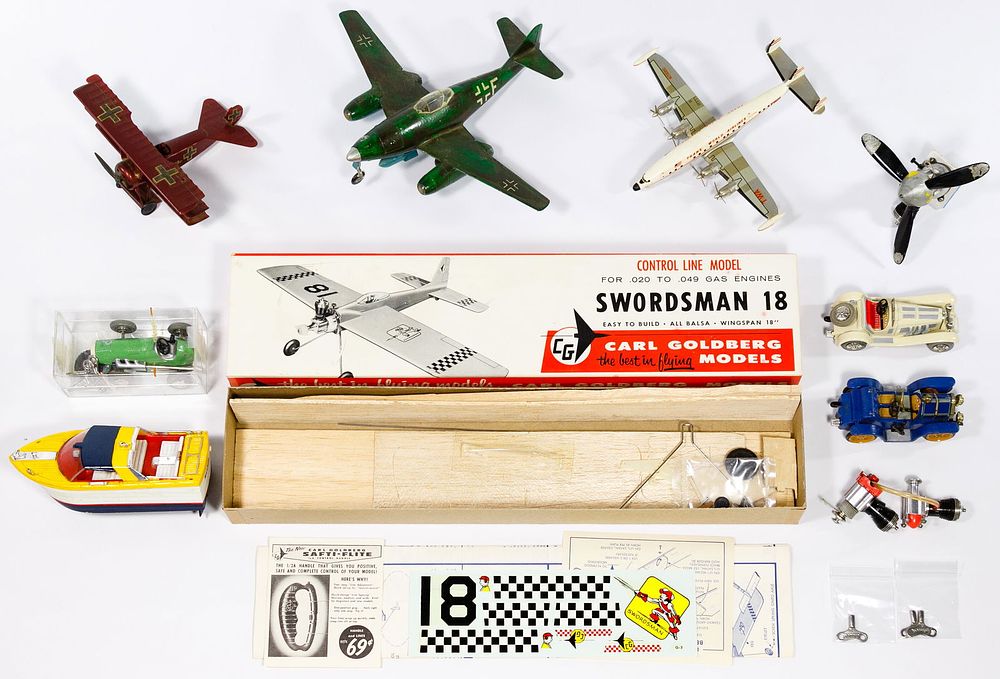 Lot 315: Schuco Wind-up Car and Model Airplane Assortment