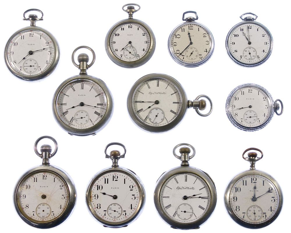 Lot 331: Elgin Open Face Pocket Watch Assortment