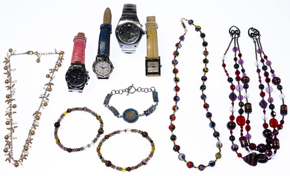 Lot 342: Wrist Watch and Jewelry Assortment